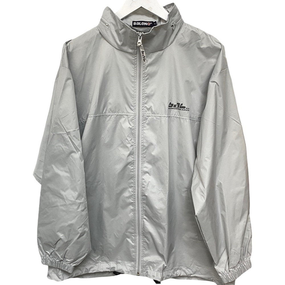 BALENO Jacket Light Gray Windbreaker Size XL Foldable Hood